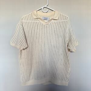 Primark Cream Short Sleeve Polo Shirt